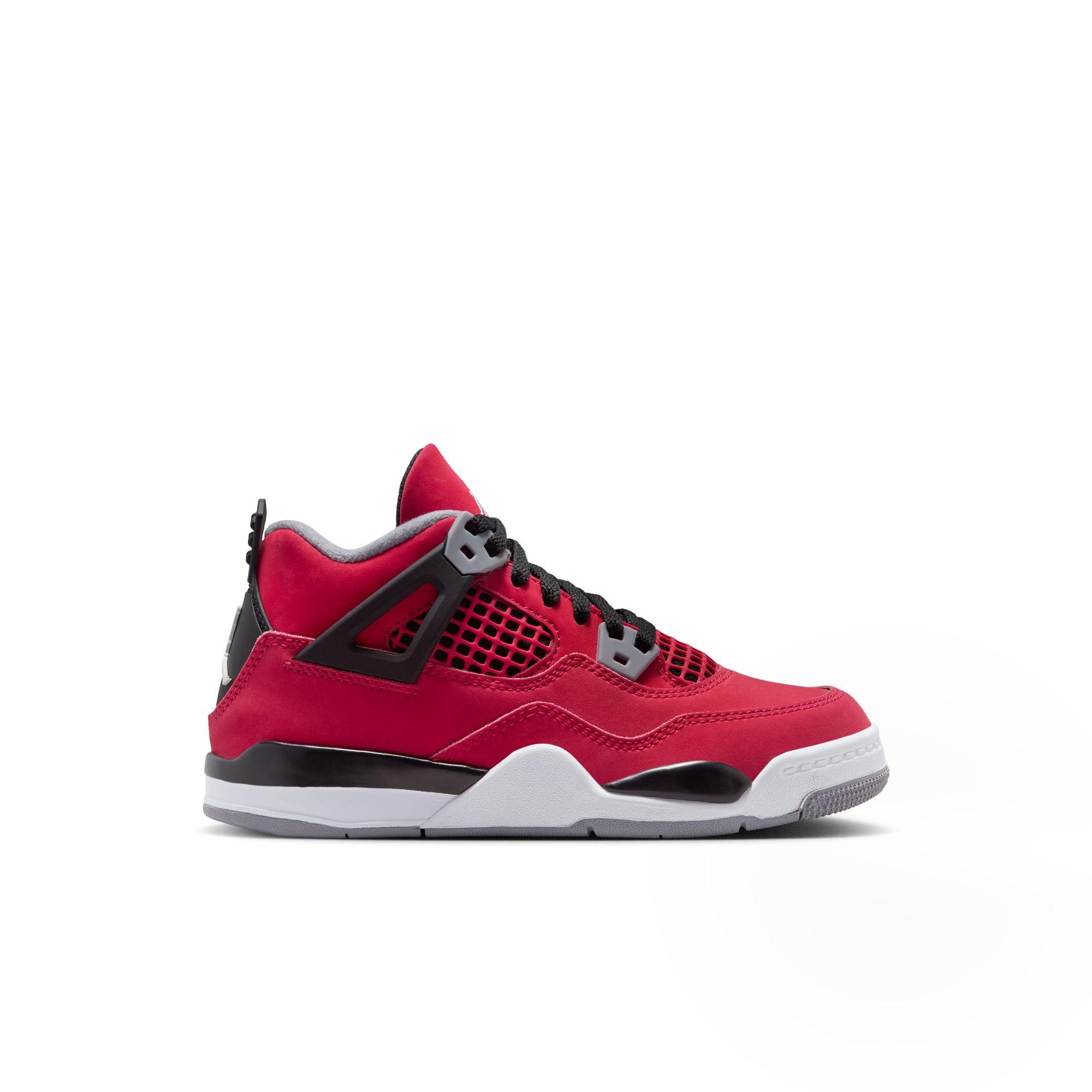 Jordan 4 Retro "Toro Bravo" Preschool Kids' Shoe - FIRE RED/WHITE/BLACK/CEMENT GREY